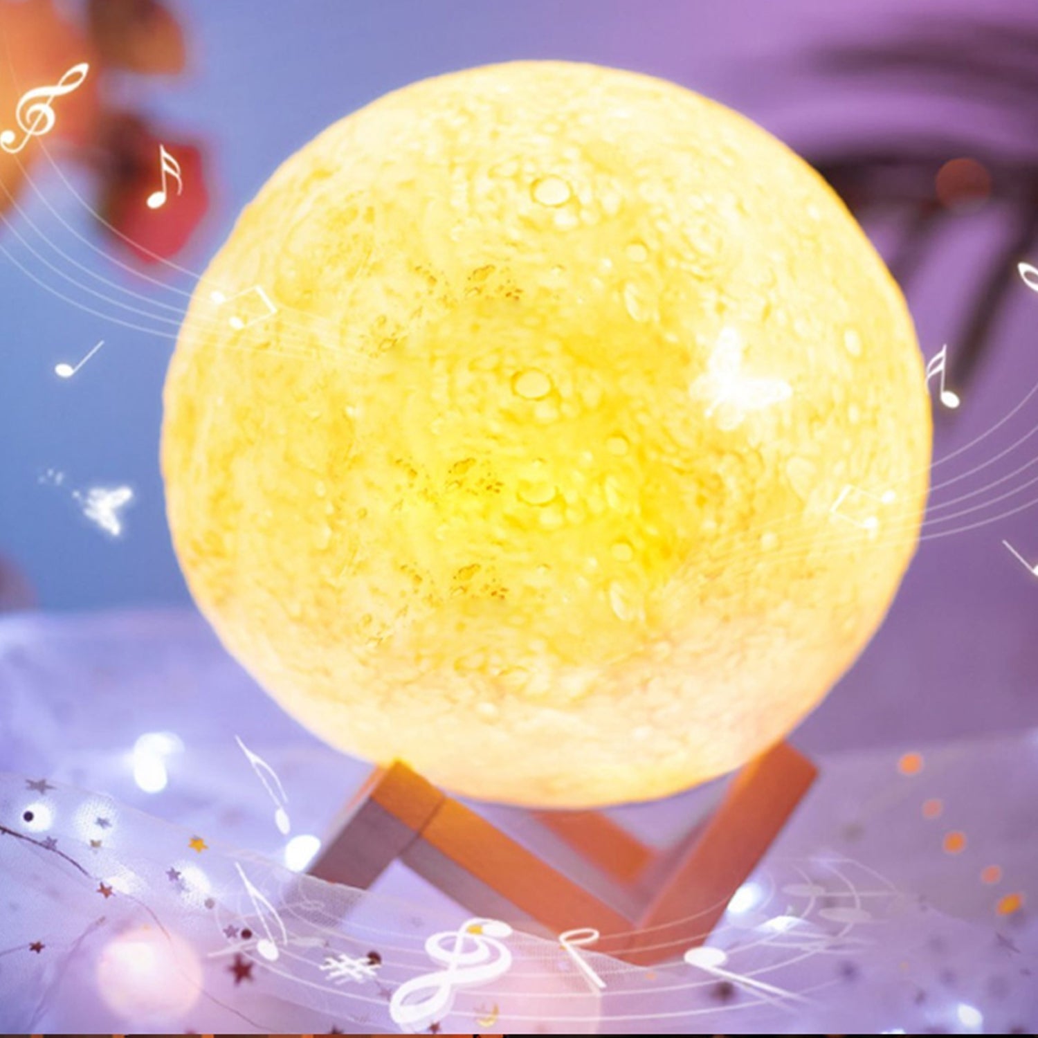 3D moon lamp with touch control for adjustable brightness 3D moon lamp with touch control for adjustable brightness